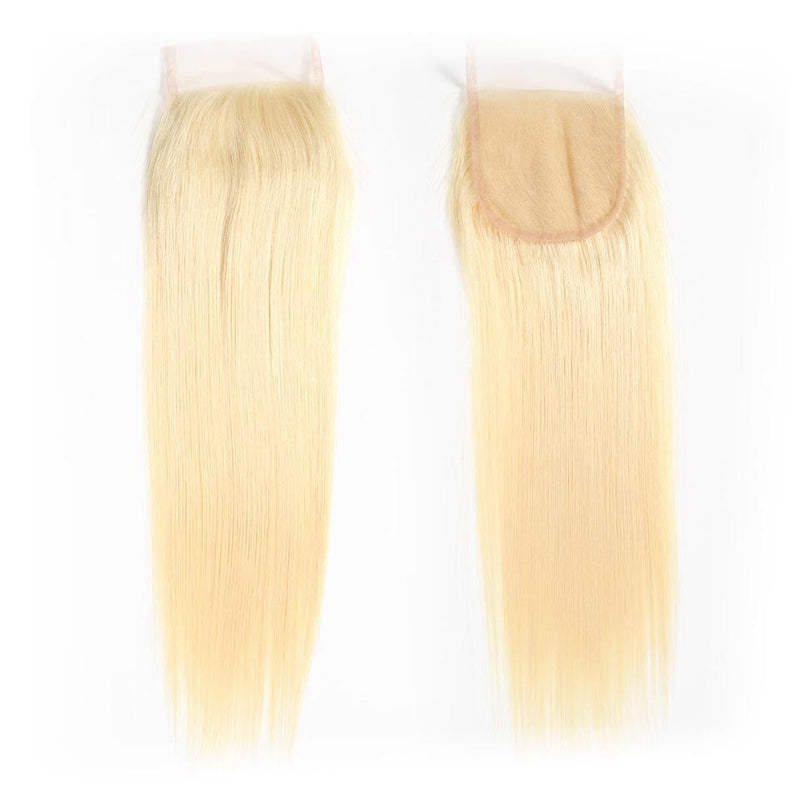 Klaiyi Hair 613 Blonde Straight Hair 4*4 Free Part Lace Closure, 100% Human Hair On Deals