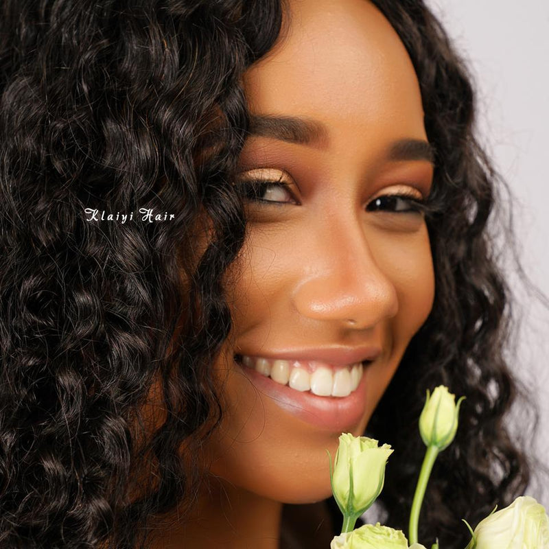 4 Bundles Malaysian Curly Hair with Ear to Ear Lace Frontal Closure-Klaiyi Hair