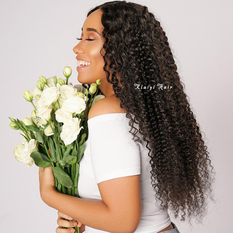 Peruvian curly hair 3 Bundles with 4*4 closure-Klaiyi Hair