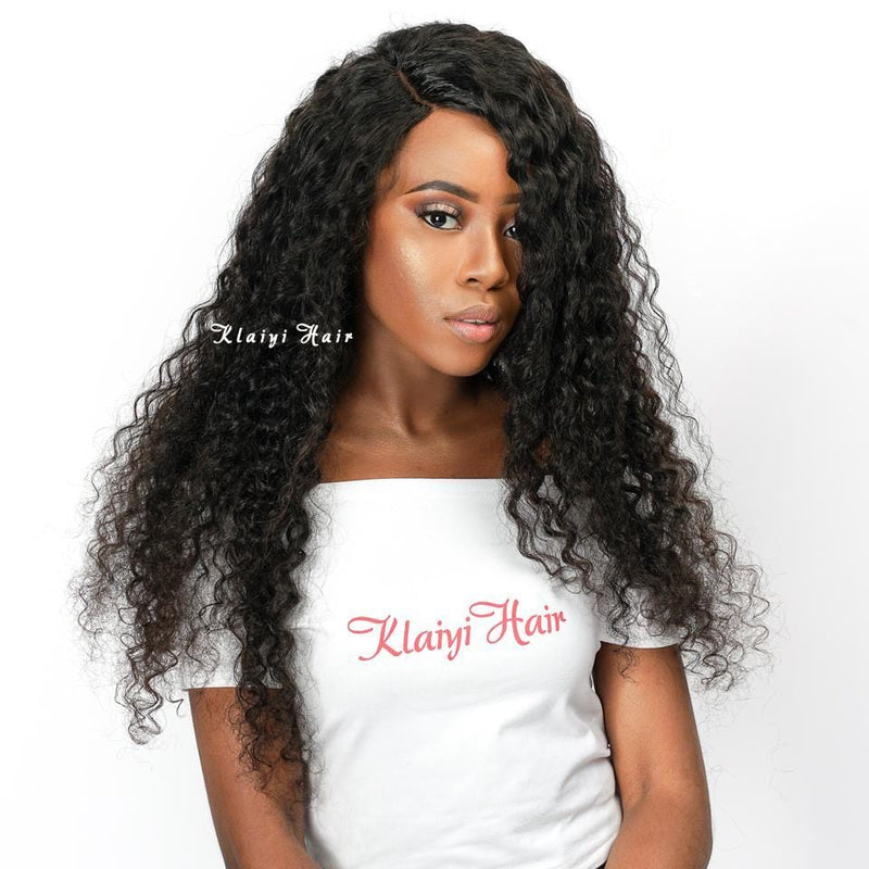 Klaiyi Hair 4pcs/pack Brazilian Deep Wave Human Hair Bundles 100% Human Hair Weaves