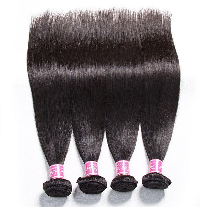 Malaysian Straight Hair 4 Bundles with Frontal Closure Deals-Klaiyi Hair