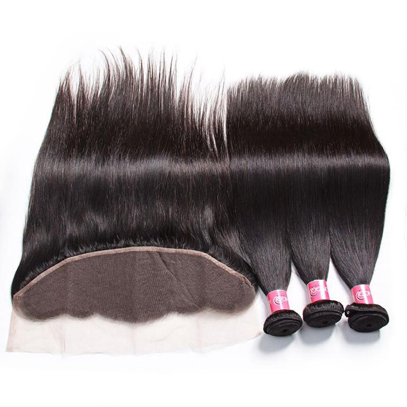 Malaysian Straight Hair 4 Bundles with Frontal Closure Deals-Klaiyi Hair