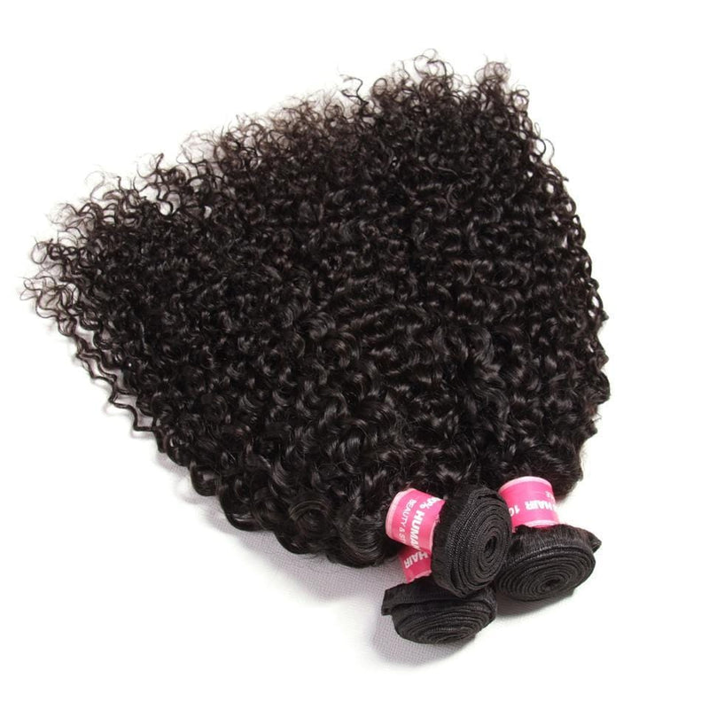 8A 4 Bundles Indian Curly Hair with Ear to Ear Lace Frontal Closure-Klaiyi Hair