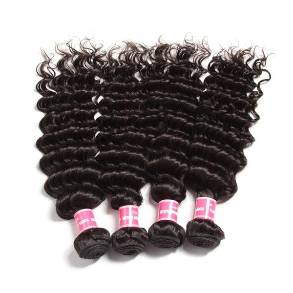 Klaiyi Peruvian Virgin Hair Deep Wave 4 Bundles Deals