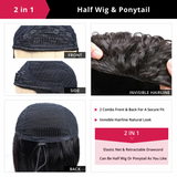 Klaiyi Straight Half Wig Human Hair with Versatile Style Easy Install