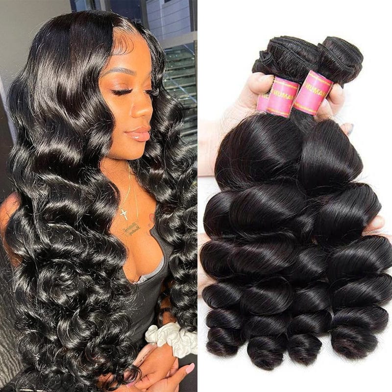 Klaiyi Loose Wave Virgin Hair Weave 3 Bundles Deals Unprocessed Human Hair Extensions Flash Sale