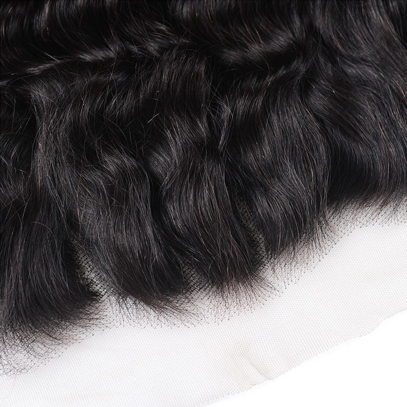 Klaiyi Hair Loose Deep Wave Frontal Closure 13x4 Lace Frontal Pre Plucked 150% Density