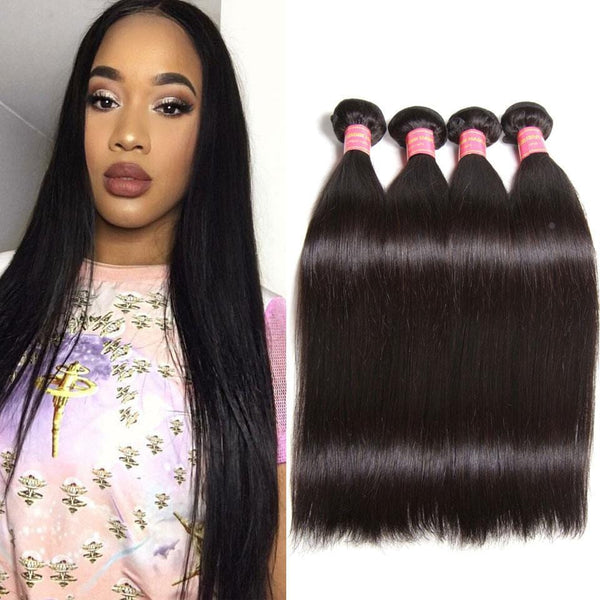 Klaiyi 4Bundles Malaysian Straight Virgin Human Hair