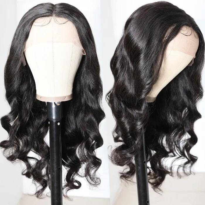 Klaiyi Hair Body Wave Lace Wigs Pre-plucked Natural Hairline Hand Tied Lace Part Wig With Baby Hair