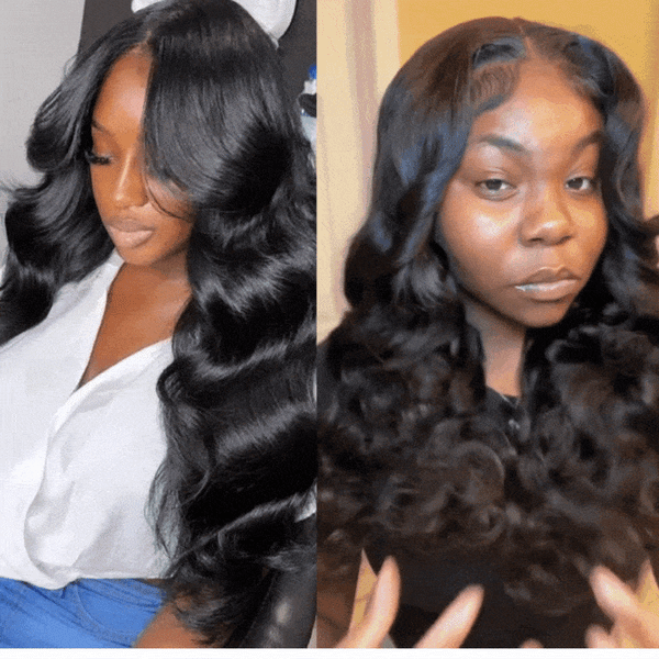 Buy 1 Get 1 Free,Code:BOGO | Klaiyi Put On and Go Pre Cut Lace Body Wave Wig with Breathable Cap