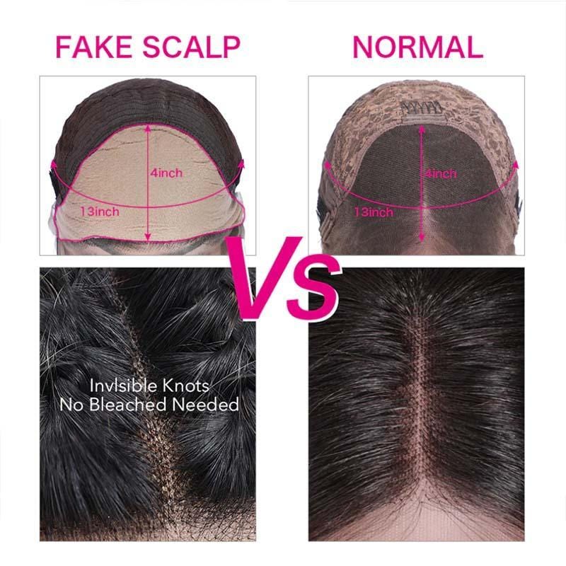 Klaiyi Straight 13x4 Deep Parting Pre Made Lace Wig 100% Human Hair Wigs 150% Density