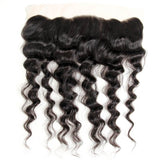 Klaiyi Brazilian Natural Wave Lace Frontal Closure Human Virgin Hair
