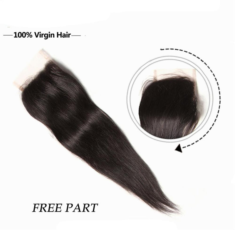 Klaiyi Straight Virgin Hair Lace Closure 100% Human Hair