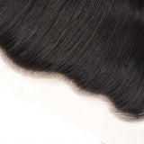 Klaiyi Hair Brazilian Straight Hair Frontal Closure 13*4 Transparent Swiss Lace Frontal Ear to Ear Closure Natural Black