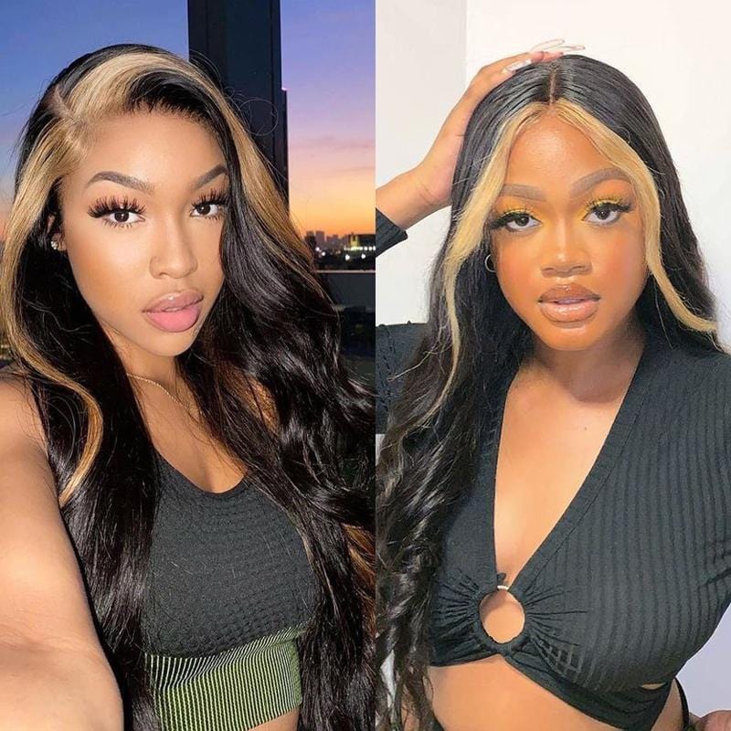 Free Fast Shipping | High Quality Virgin Human Hair Straight Hair Wigs Lace Part Wig TL27 Color Hair Wigs