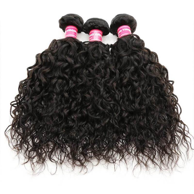 Klaiyi Hair 3 Bundles Indian Water Wave Curly Hair Bundles Deals Flash Sale