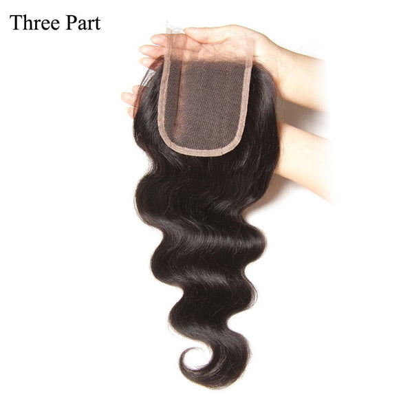 Klaiyi Indian Body Wave Human Virgin Hair Lace Closure Natural Color